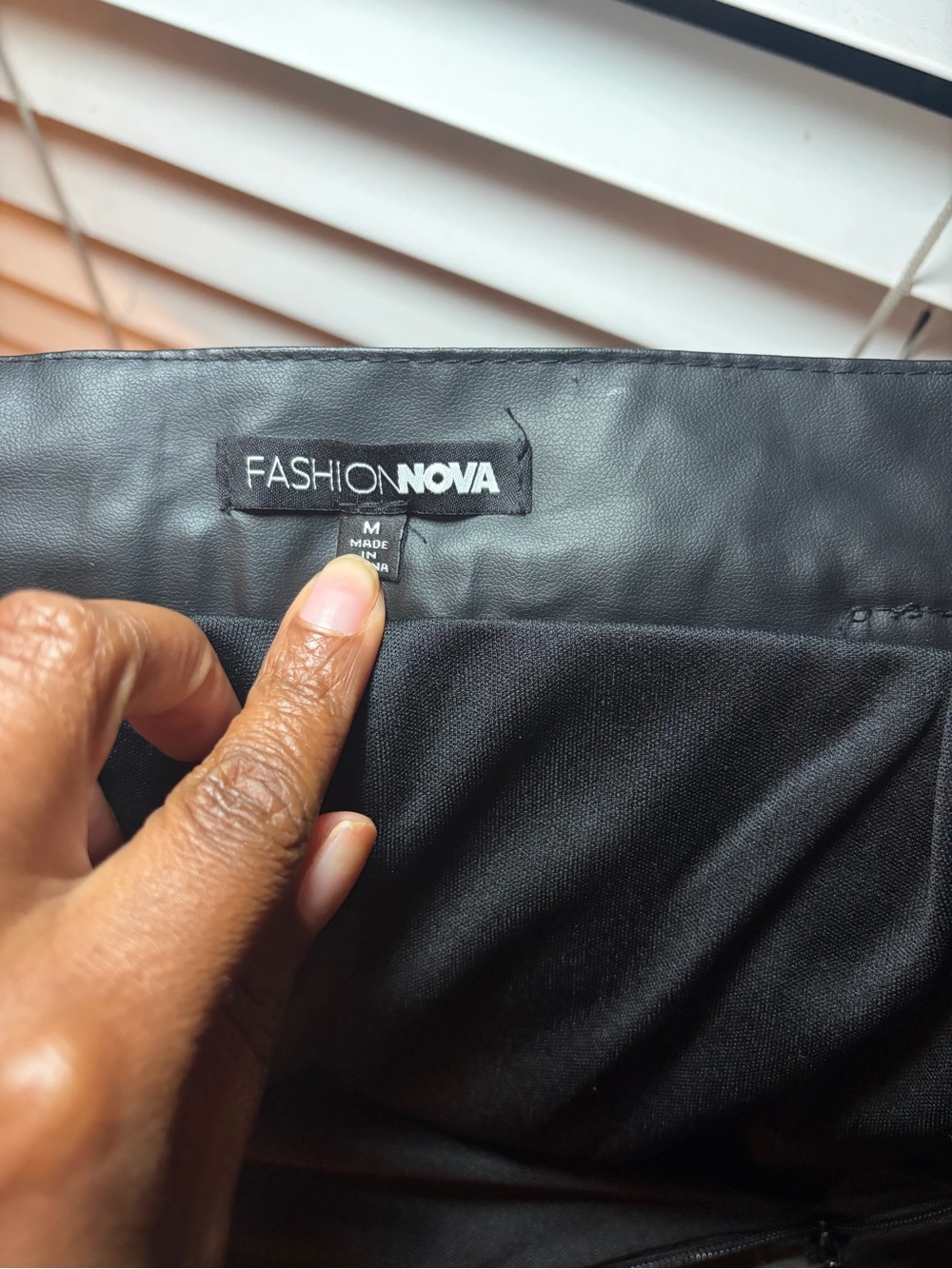 Fashion Nova Black Pleated Faux Leather Skirt - Picture 2 of 5